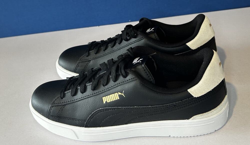 Puma Smash 3.0 Men’s Black White Gold Casual Sneakers Shoes SoftFoam+ US 11.5